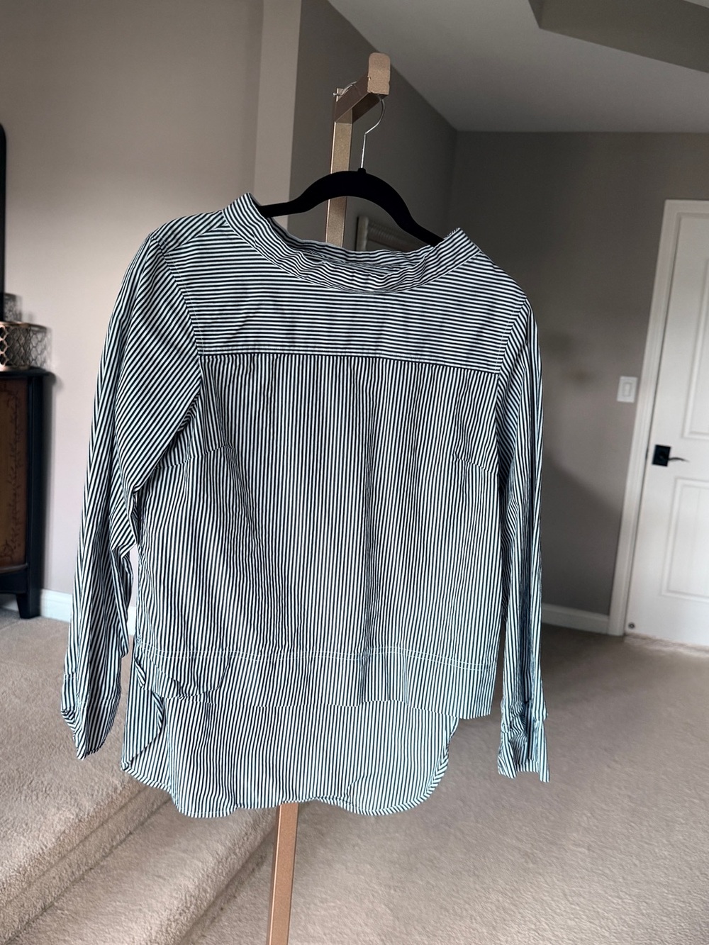J. Crew Black and White Striped Button-Down Shirt